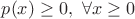 $p(x)\ge  0, \ \forall x\ge 0$