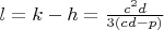 $l=k-h=\frac{c^2d}{3(cd-p)}$