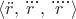 $$\langle \ddot{r} ,\dddot{r}, \ddddot{r} \rangle $$