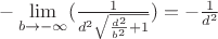 $-\lim\limits_{b\to -\infty}^{}(\frac{1}{d^2\sqrt{\frac{d^2}{b^2}+1}})=-\frac{1}{d^2}$