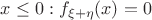 $x \le 0: f_{\xi+\eta}(x) = 0$