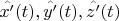 $ \hat{x'} (t),  \hat{y'} (t),  \hat{z'} (t) $