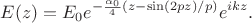 $$
E(z) = E_0 e^{-\frac{\alpha_0}{4} (z - \sin(2pz)/p)} e^{ikz}.
$$