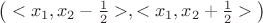 $\big(<x_1,x_2-\frac{1}{2}>,<x_1,x_2+\frac{1}{2}>\big)$