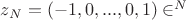 $z_N = (-1, 0, ..., 0, 1) \in \R^N$