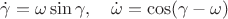 $\dot\gamma=\omega\sin\gamma,\quad \dot\omega=\cos(\gamma-\omega)$