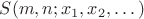 $S(m,n;x_1,x_2,\dots)$