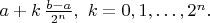 $a+k\,\frac{b-a}{2^n},\ k=0,1,\ldots,2^n.$
