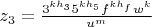 $z_3=\frac{3^{kh_3}5^{kh_5}f^{kh_f}w^k}{u^m}$