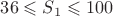 $36\leqslant S_1\leqslant 100$
