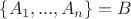 $\{A_1,...,A_n\}=B$