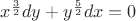 ${x}^{\frac{3}{2}}dy+{y}^{\frac{5}{2}}dx=0$
