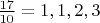 $\frac{17}{10}=1,1,2,3$