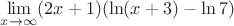 $\lim\limits_{x\to \infty}(2x+1)(\ln(x+3)-\ln7)$
