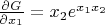 $\frac{\partial G}{\partial x_1}=x_2e^{x_1x_2}$