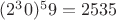 $(2^30) ^59 = 2535$