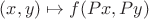$(x,y)\mapsto f(Px,Py)$