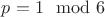 $p=1\mod6$