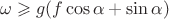 $$ \omega\geqslant g(f\cos\alpha+\sin\alpha) $$