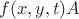 $f(x,y,t)A$