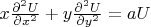 $x\frac{\partial^2 U}{\partial x^2}+y\frac{\partial^2 U}{\partial y^2}=aU$