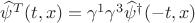 $\widehat\psi^T(t,x)=\gamma^1\gamma^3\widehat\psi^\dagger(-t,x)$