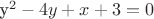 y^2-4y+x+3=0