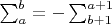 $\sum_a^b = -\sum_{b+1}^{a+1}$