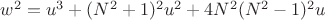 $w^2=u^3+(N^2+1)^2{u^2}+4N^2{(N^2-1)^2}u$