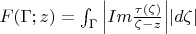 $F(\Gamma;z) = \int_{\Gamma}\Big|Im{\tau(\zeta) \over \zeta - z}\Big||d\zeta|$