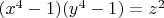 $(x^4-1)(y^4-1)=z^2$