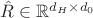 $\hat{R} \in \mathbb{R}^{d_H \times d_0}$