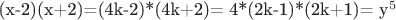 (x-2)(x+2)=(4k-2)*(4k+2)= 4*(2k-1)*(2k+1)= y^5