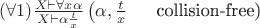 $(\forall 1) \frac{X \vdash \forall x \alpha}{X \vdash \alpha \frac{t}{x}}\left(\alpha, \frac{t}{x} \quad\right. \text { collision-free) }$