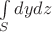 $\int \limits_{S} dydz$