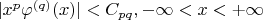 $|x^p\varphi^{(q)}(x)|<C_{pq},-\infty<x<+\infty$
