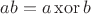 $ab = a \mathop{\mathrm{xor}} b$