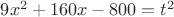$9x^2+160x-800 = t^2$