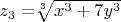 $z_3=$\sqrt[3]{x^3+7y^3}$ $