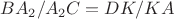 $BA_2/A_2C=DK/KA$