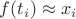 $f(t_i)\approx x_i$