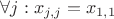$\forall j: x_{j,j} = x_{1,1}$