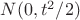 $N(0,t^2/2)$