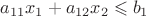 $a_{11}x_1+a_{12}x_2\leqslant b_1$