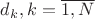 $d_k, k = \overline{1,N}$