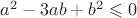 $a^2-3ab+b^2\leqslant 0$