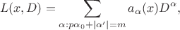 $$L(x,D)=\sum_{\alpha: p \alpha _0+|\alpha'|=m} a_\alpha (x)D^\alpha,$$