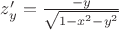 $z'_y=\frac{-y}{\sqrt{1-x^2-y^2}}$