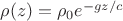 $\rho(z)=\rho_0 e^{-gz/c}$