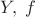 $Y,\;f$